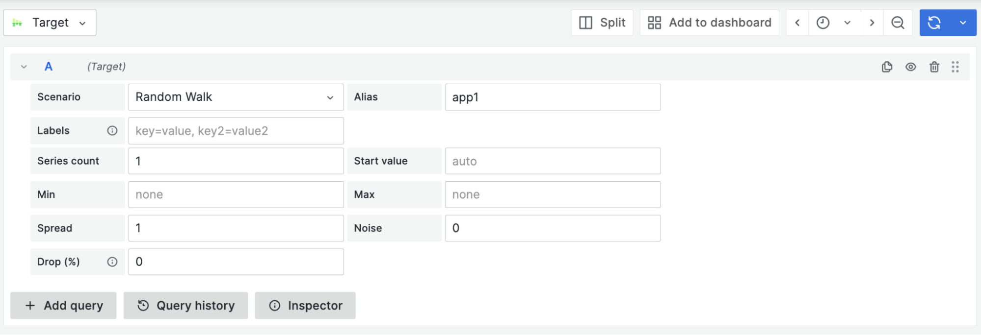 Interpolated target query Interpolated target query